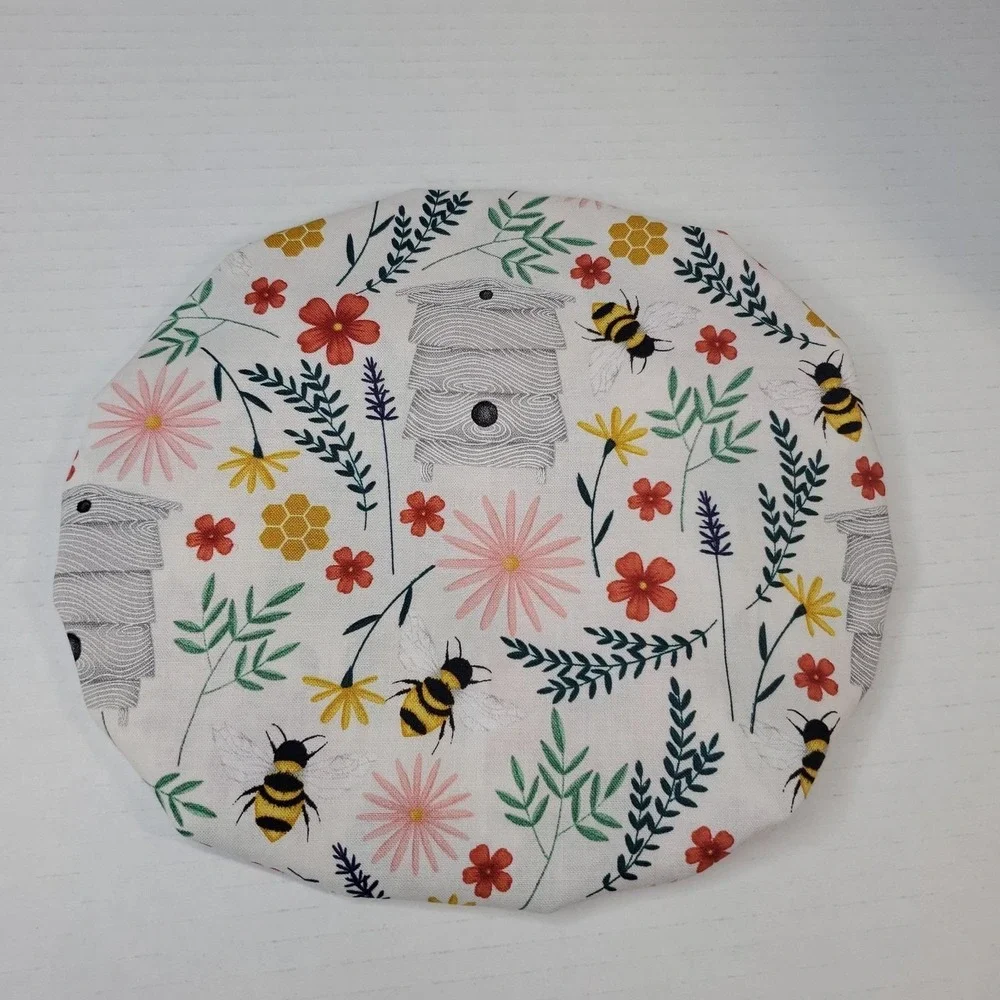 Floral Bee Hive / Marbled Reversible KitchenAid‎ Mixer Mixing Bowl Cover Decor